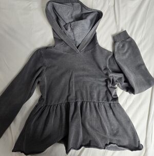 Dark Grey Girl's Ruffle Hoodie Used